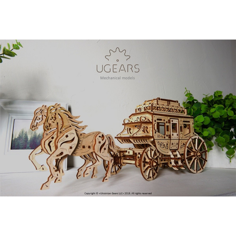 Ugears Конструктор 3D пазл Почтовый дилижанс  70045